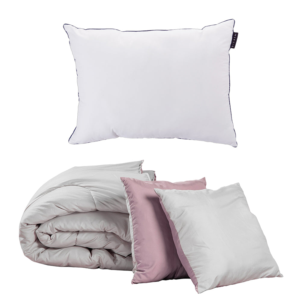Edredón Couzy Gris y Lila con Ropa de cama