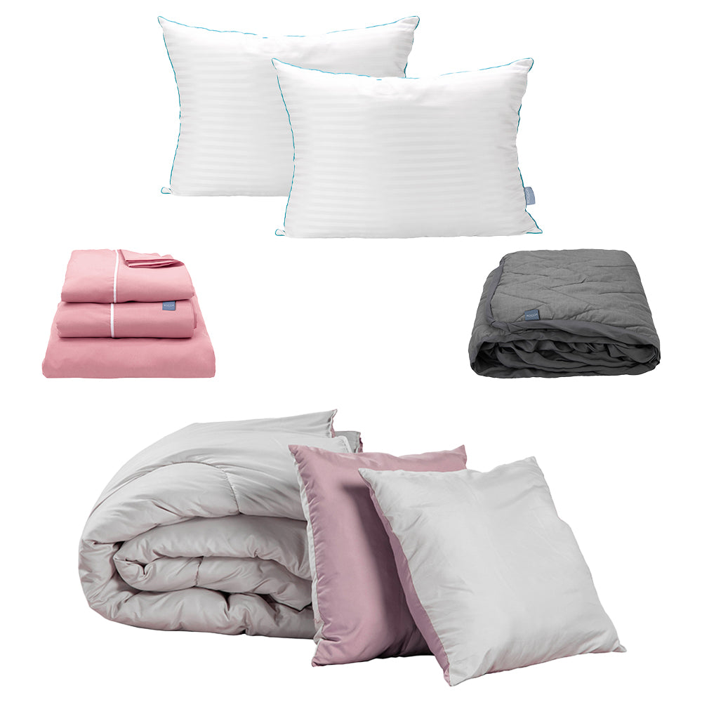 Edredón Couzy Gris y Lila con Ropa de cama