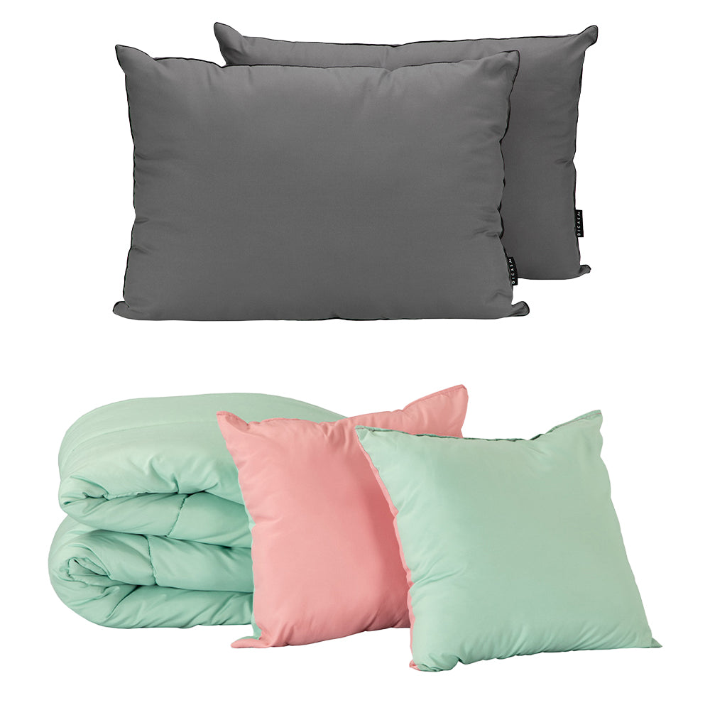 Edredón Couzy Rosa-Menta con Ropa de Cama