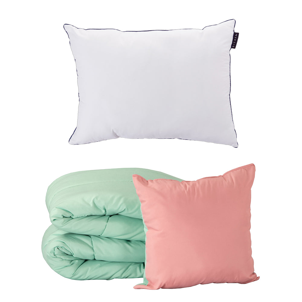 Edredón Couzy Rosa-Menta con Ropa de Cama