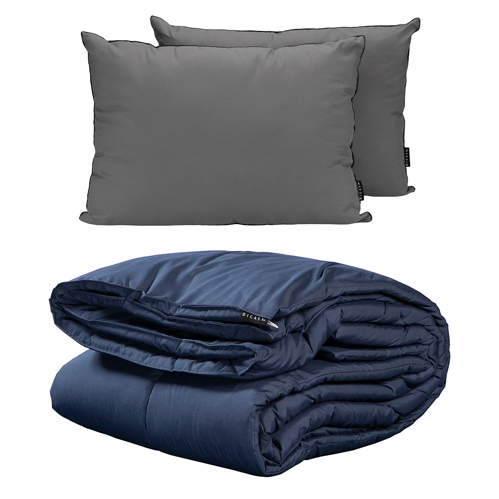 Edredón Homy Azul Marino con Ropa de Cama