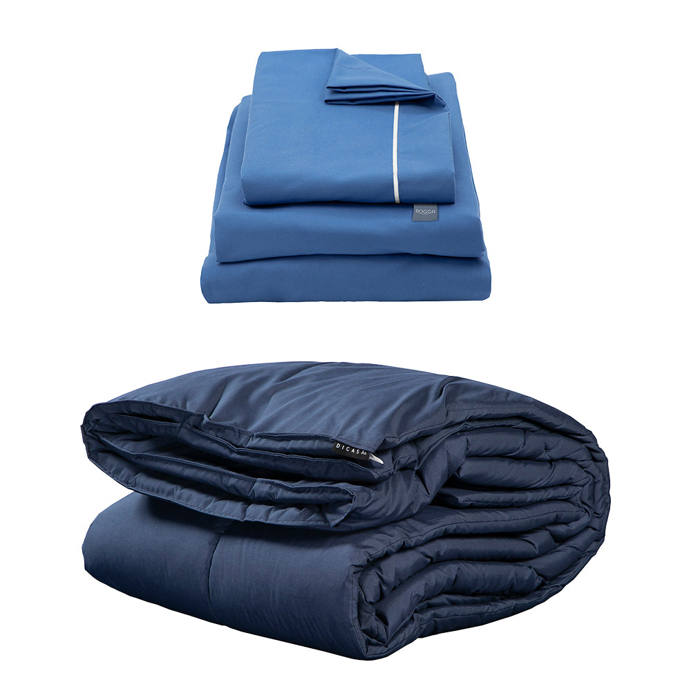 Edredón Homy Azul Marino con Ropa de Cama