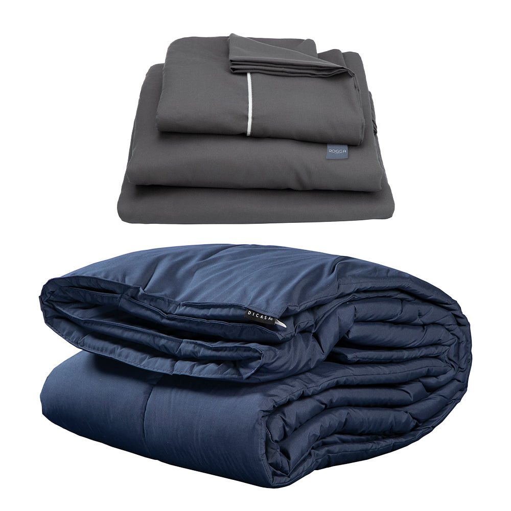 Edredón Homy Azul Marino con Ropa de Cama