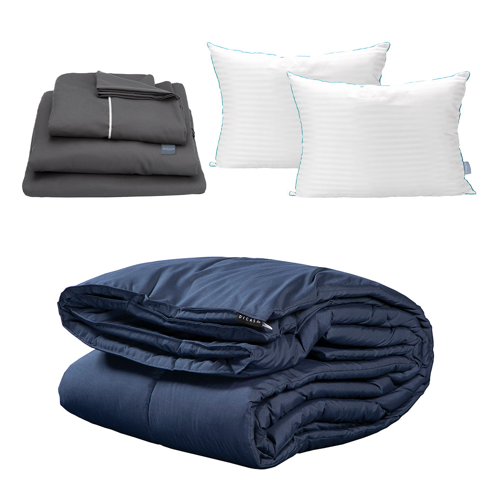 Edredón Homy Azul Marino con Ropa de Cama
