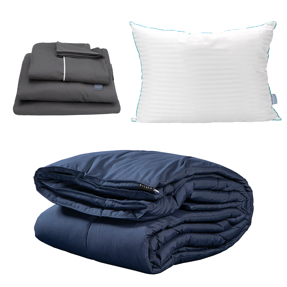 Edredón Homy Azul Marino con Ropa de Cama