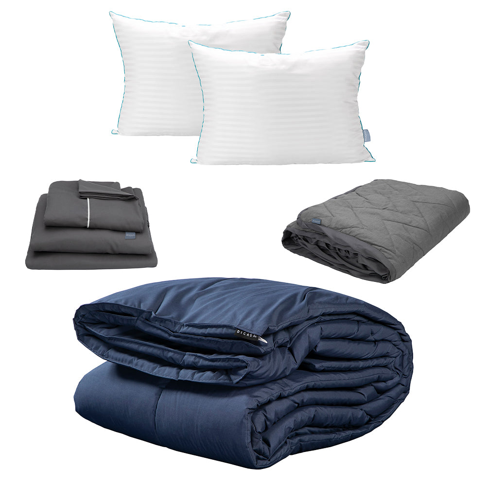 Edredón Homy Azul Marino con Ropa de Cama