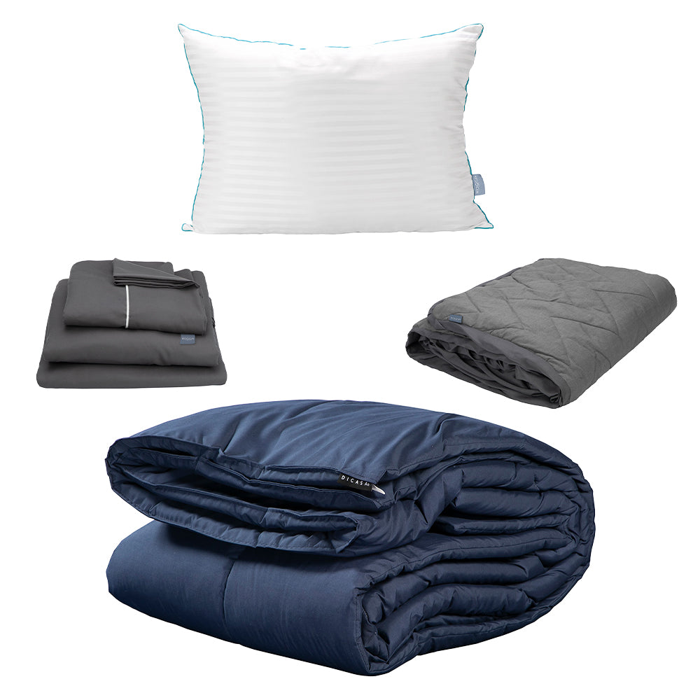 Edredón Homy Azul Marino con Ropa de Cama