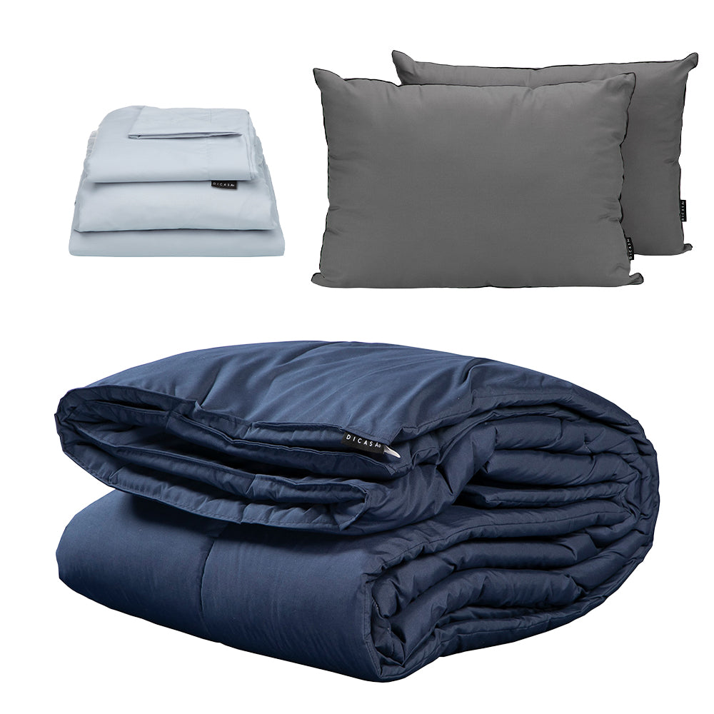 Edredón Homy Azul Marino con Ropa de Cama