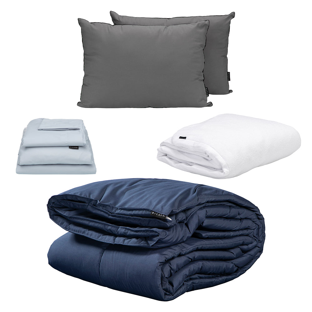 Edredón Homy Azul Marino con Ropa de Cama