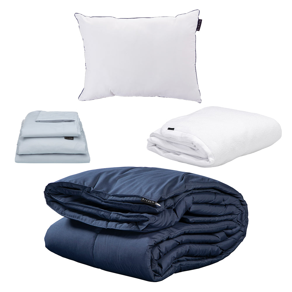 Edredón Homy Azul Marino con Ropa de Cama