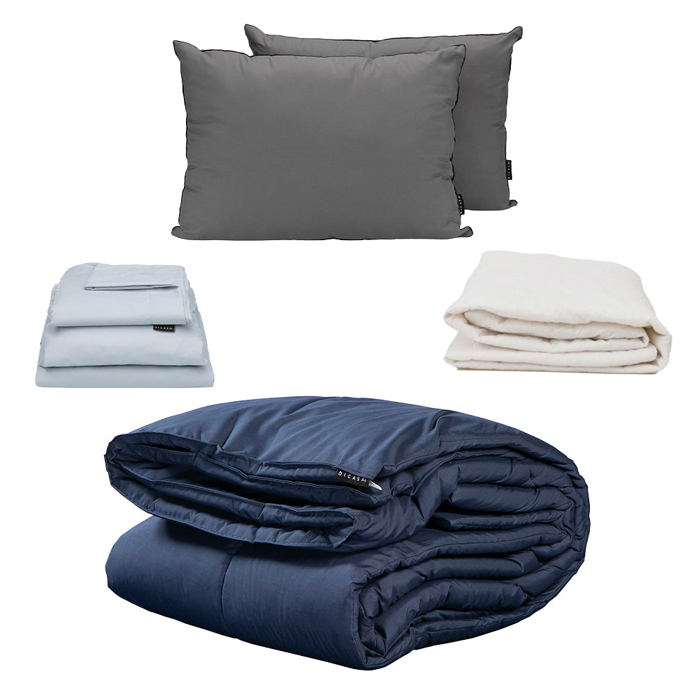 Edredón Homy Azul Marino con Ropa de Cama