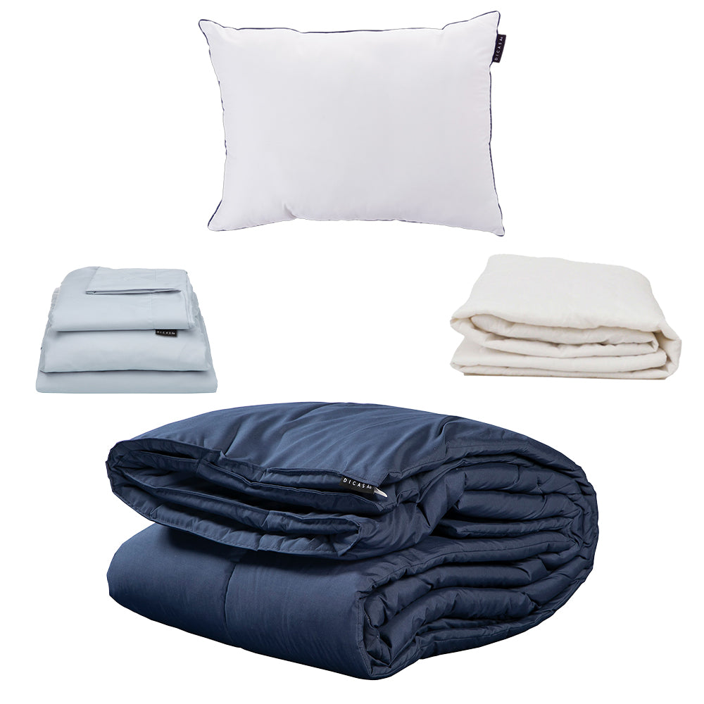 Edredón Homy Azul Marino con Ropa de Cama