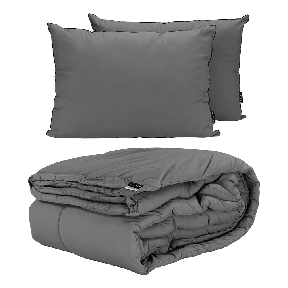 Edredón Homy Gris con Ropa de Cama