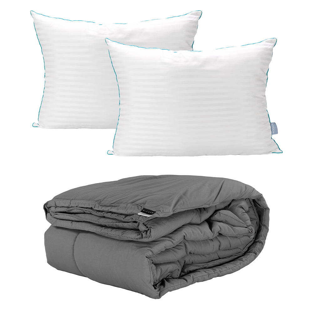 Edredón Homy Gris con Ropa de Cama
