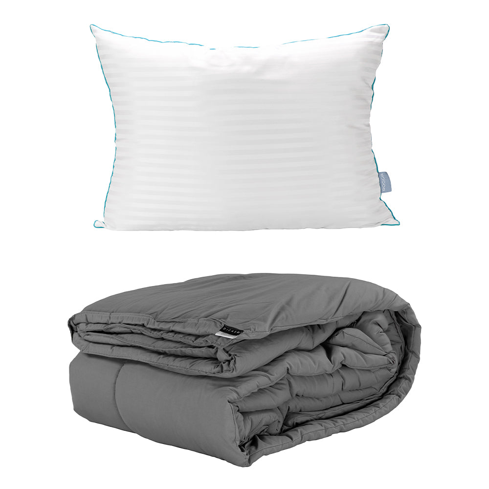 Edredón Homy Gris con Ropa de Cama