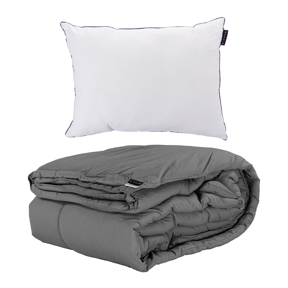 Edredón Homy Gris con Ropa de Cama