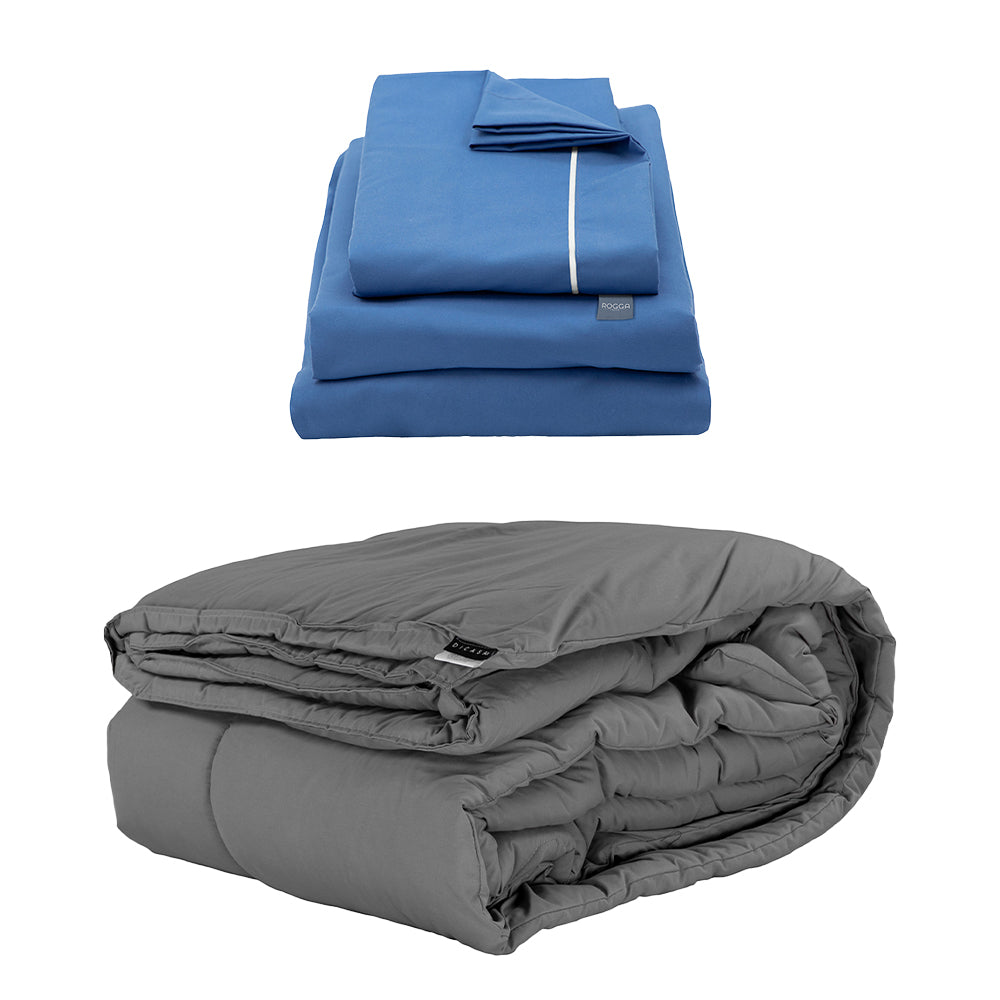 Edredón Homy Gris con Ropa de Cama
