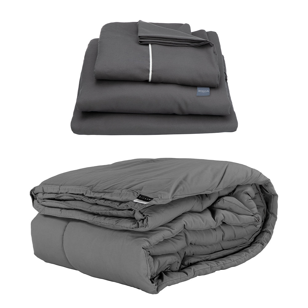 Edredón Homy Gris con Ropa de Cama