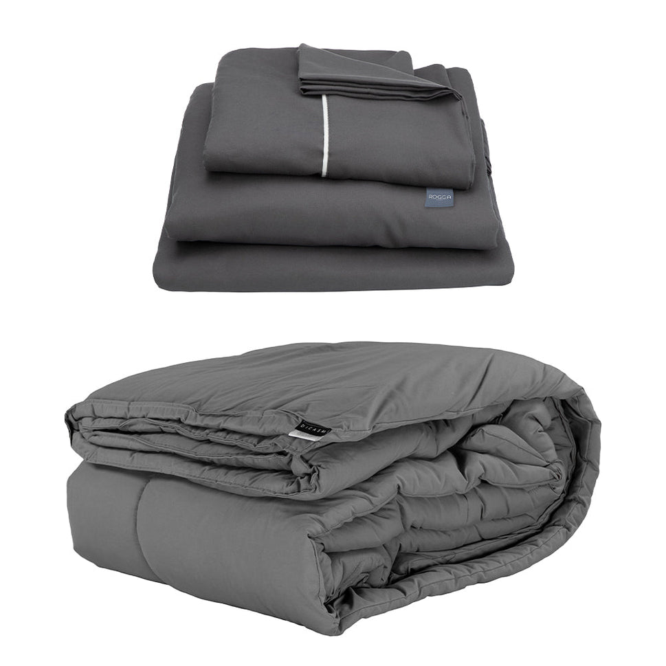 Edredón Homy Gris con Ropa de Cama