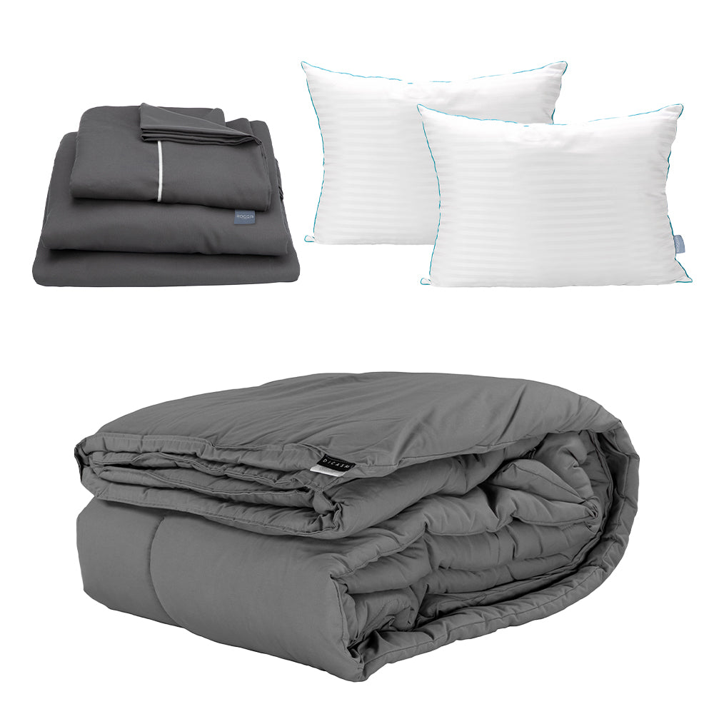 Edredón Homy Gris con Ropa de Cama