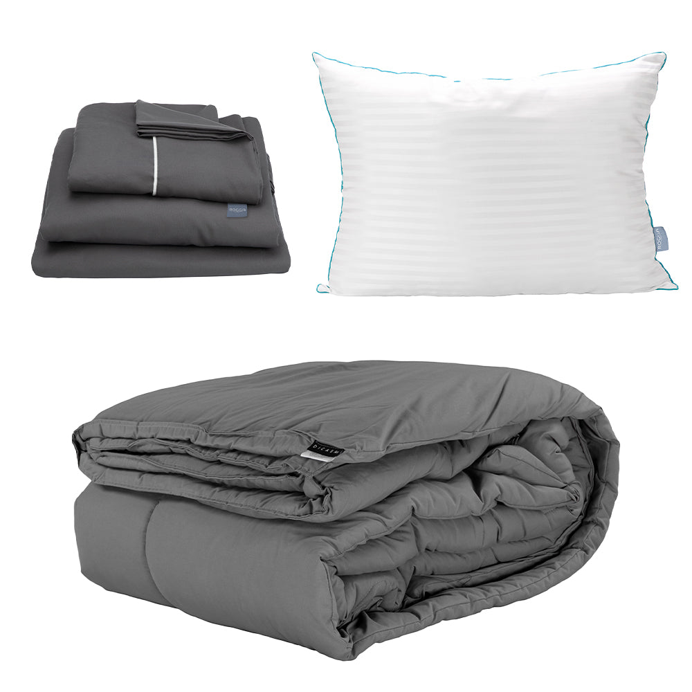 Edredón Homy Gris con Ropa de Cama