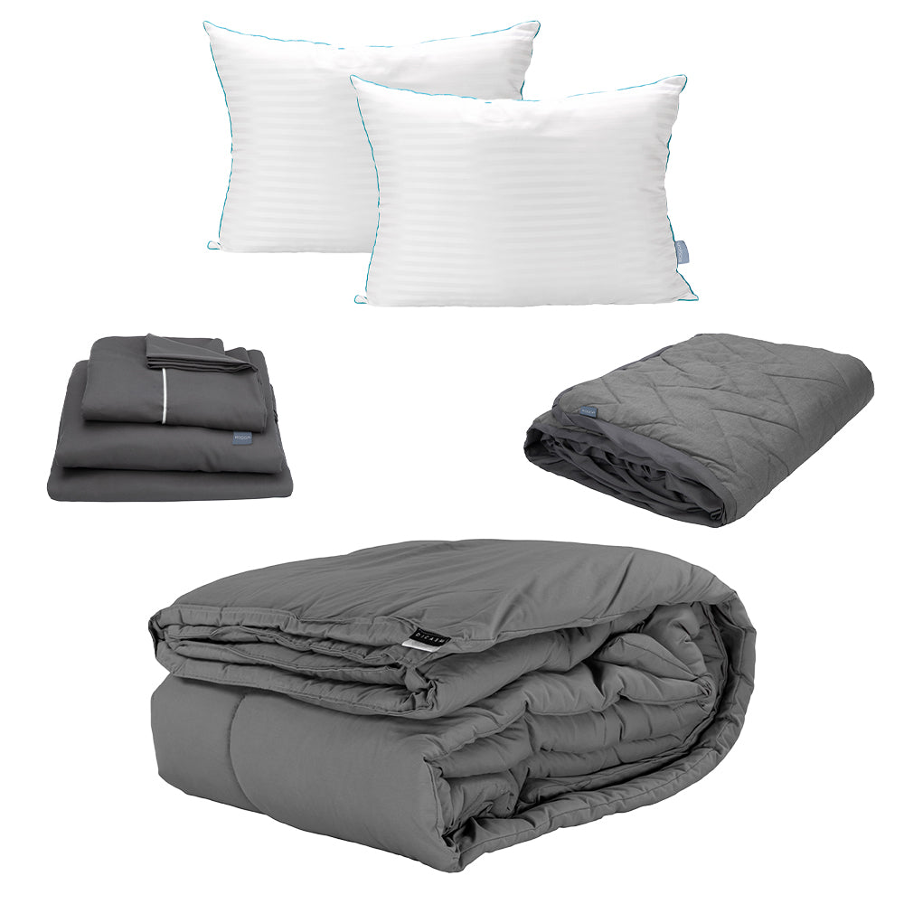 Edredón Homy Gris con Ropa de Cama