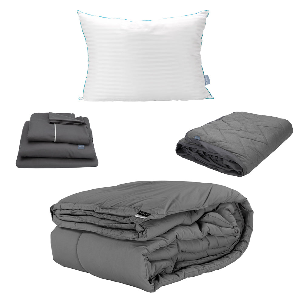 Edredón Homy Gris con Ropa de Cama