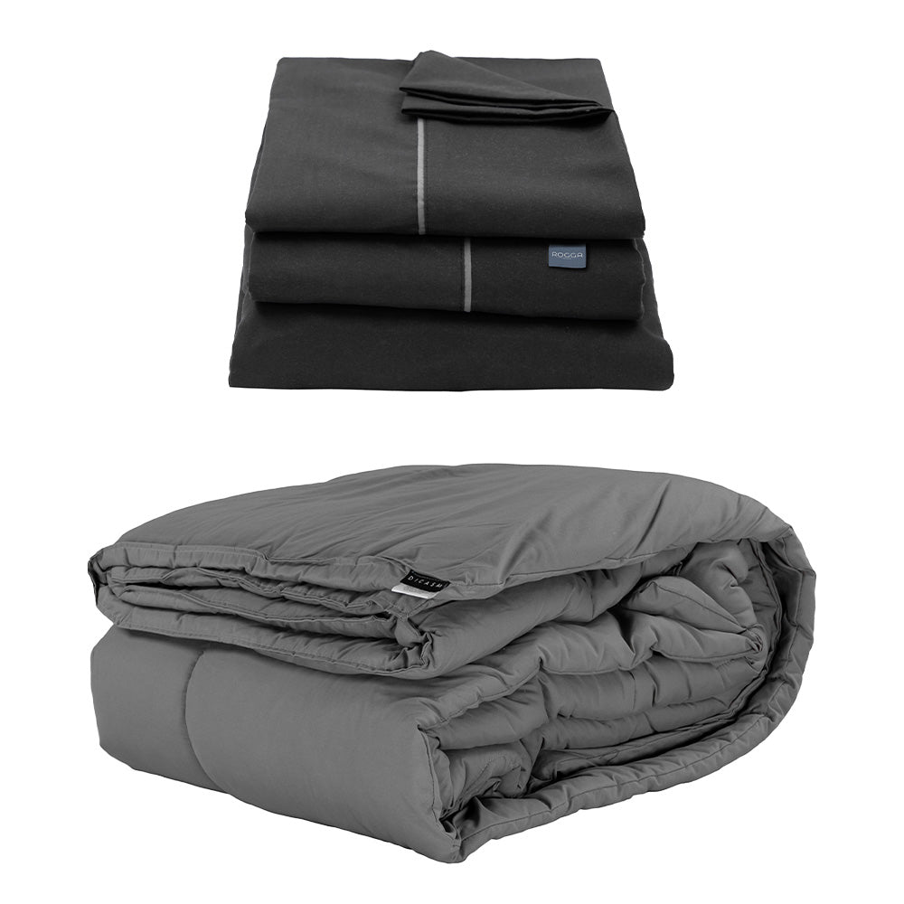 Edredón Homy Gris con Ropa de Cama