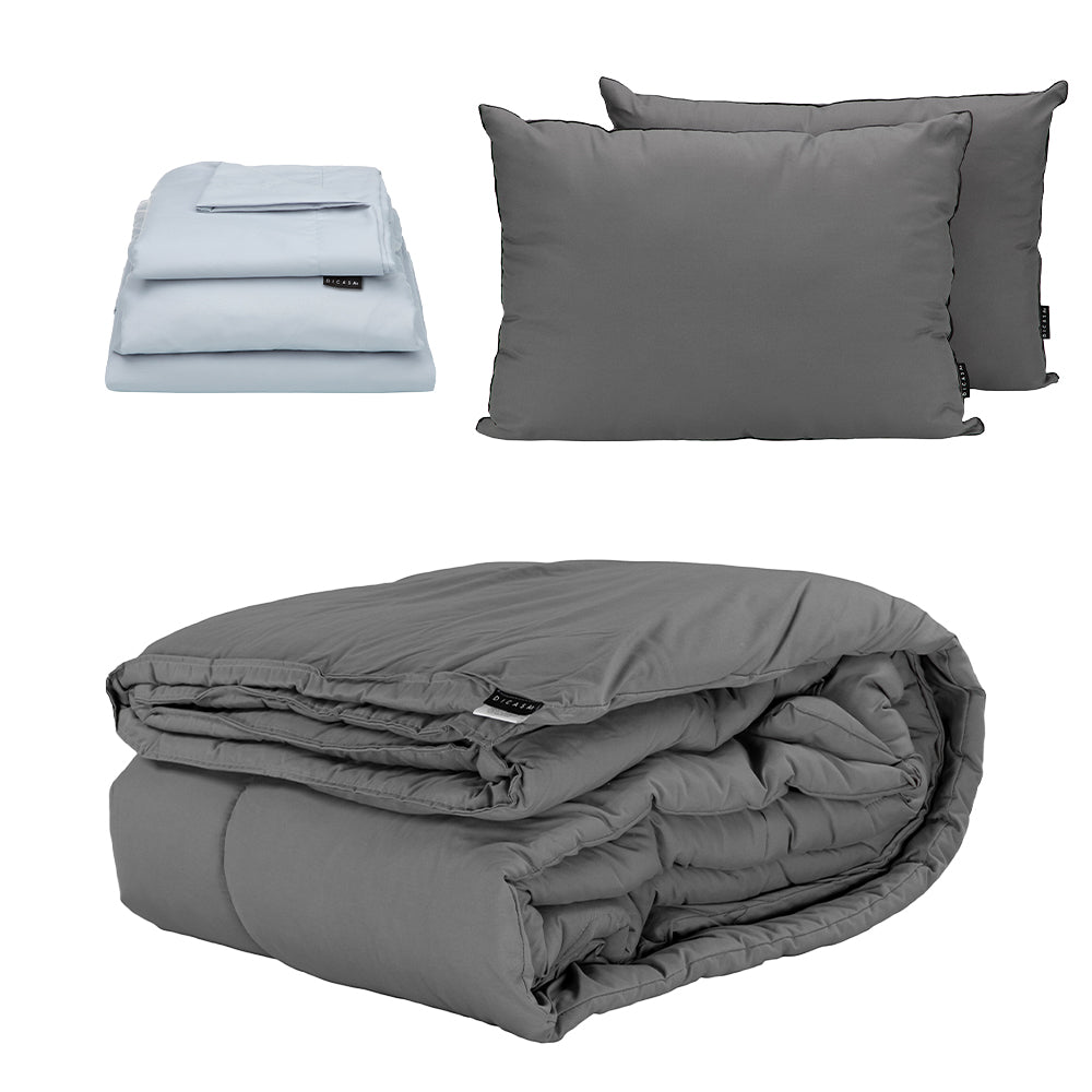 Edredón Homy Gris con Ropa de Cama