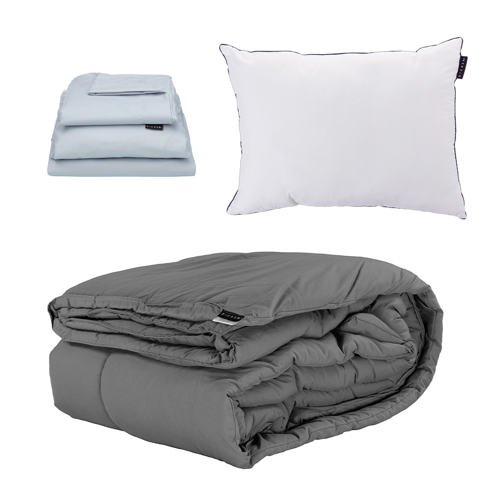 Edredón Homy Gris con Ropa de Cama