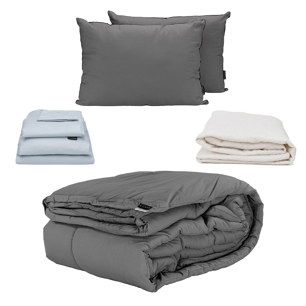 Edredón Homy Gris con Ropa de Cama