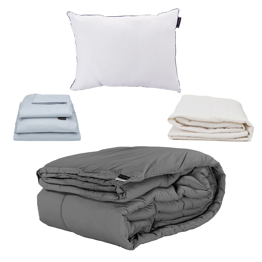 Edredón Homy Gris con Ropa de Cama