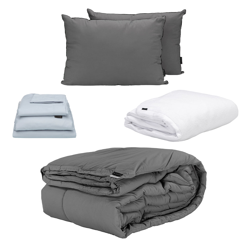 Edredón Homy Gris con Ropa de Cama