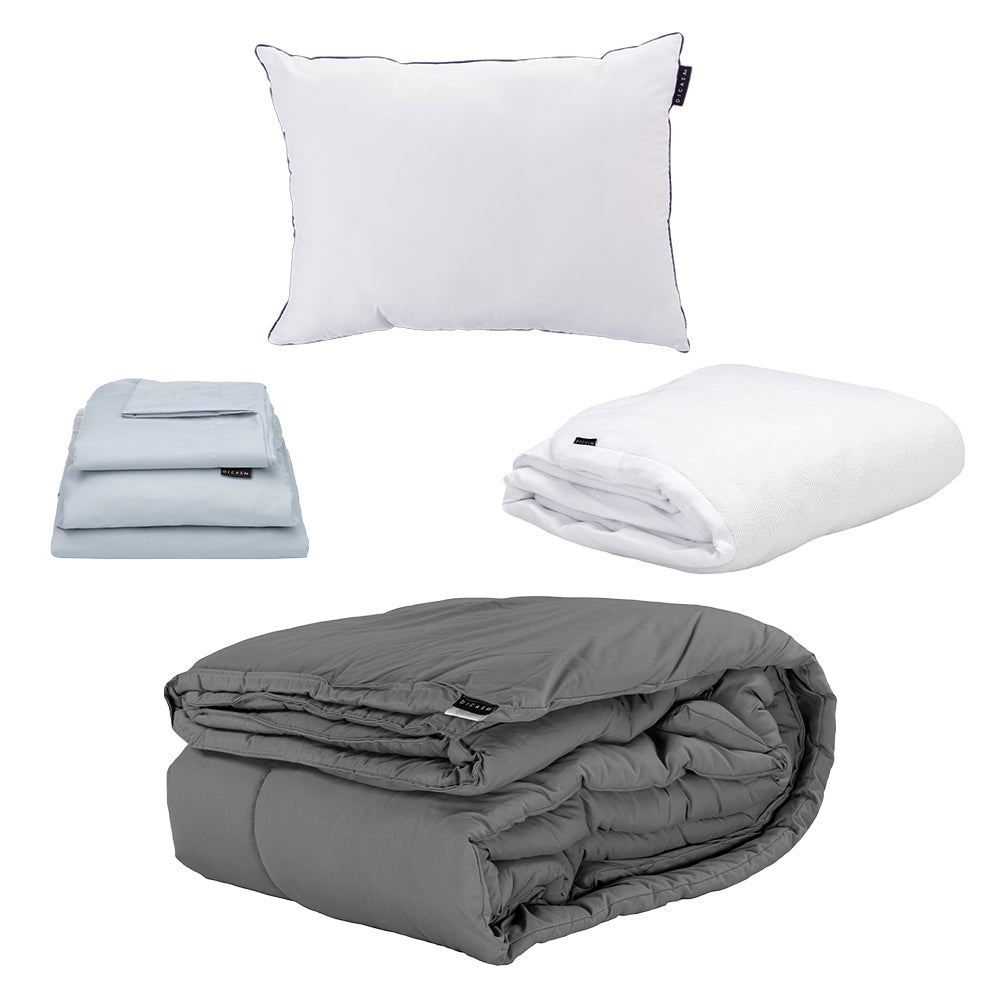 Edredón Homy Gris con Ropa de Cama