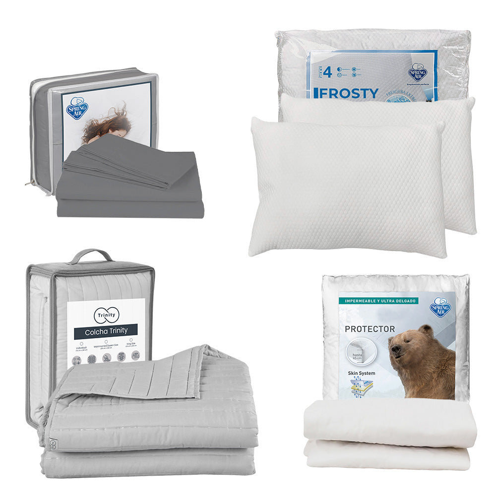 Colcha Trinity Negra con Ropa de Cama