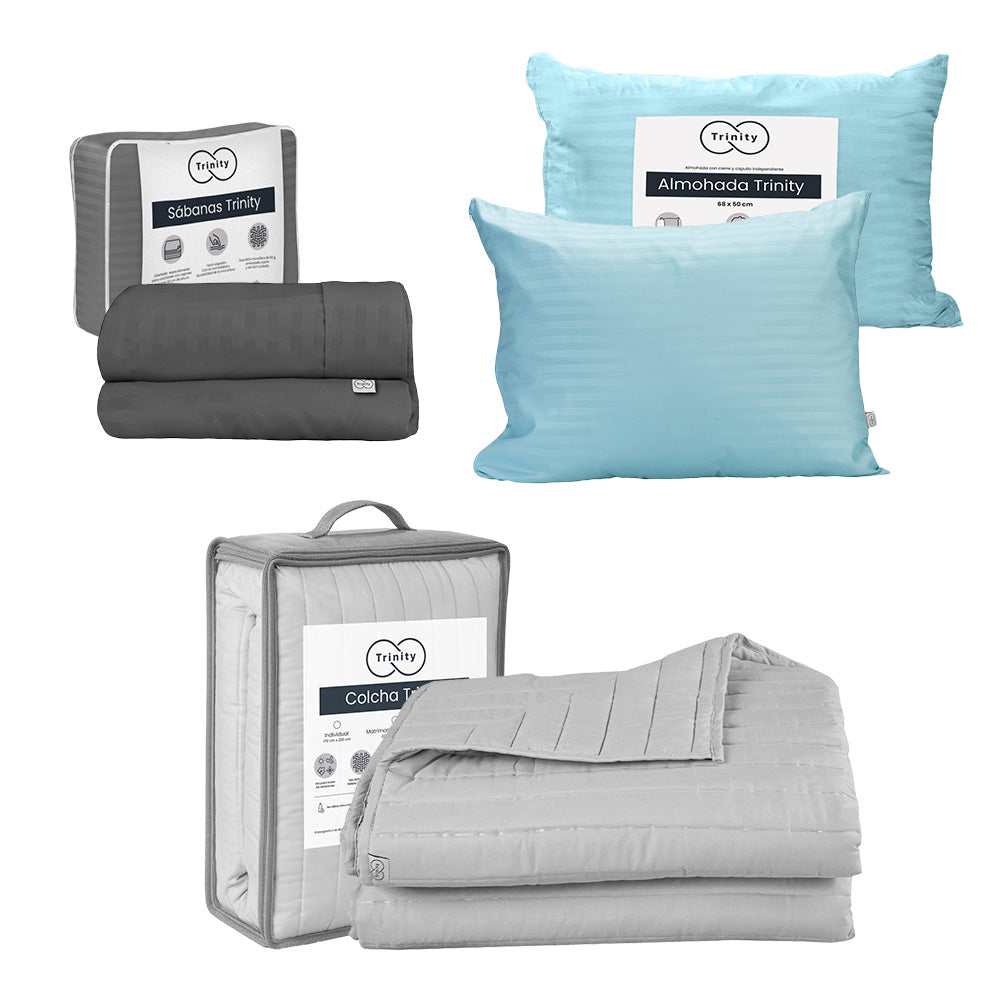 Colcha Trinity Rosa con Ropa de Cama