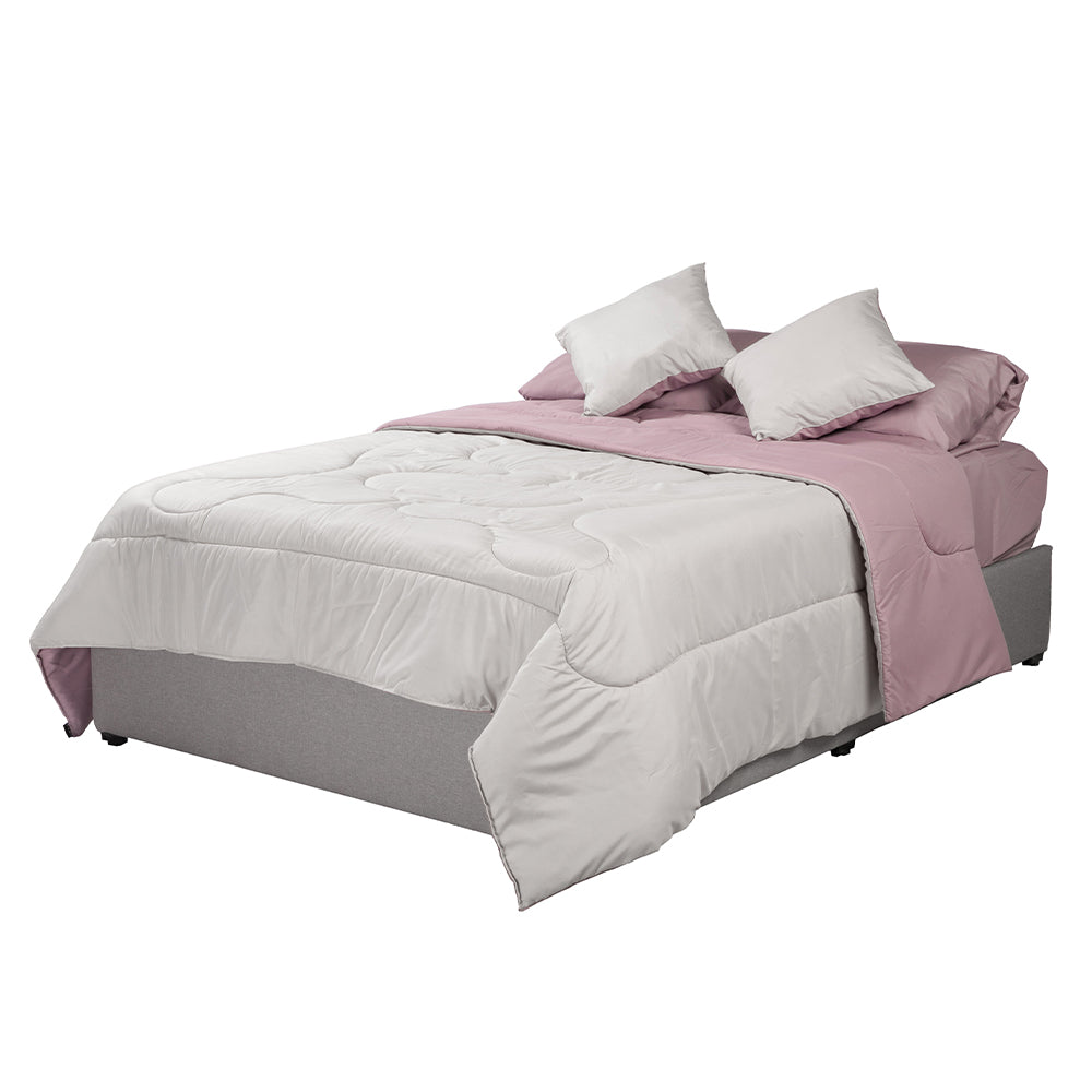 Edredón Couzy Gris y Lila con Ropa de cama
