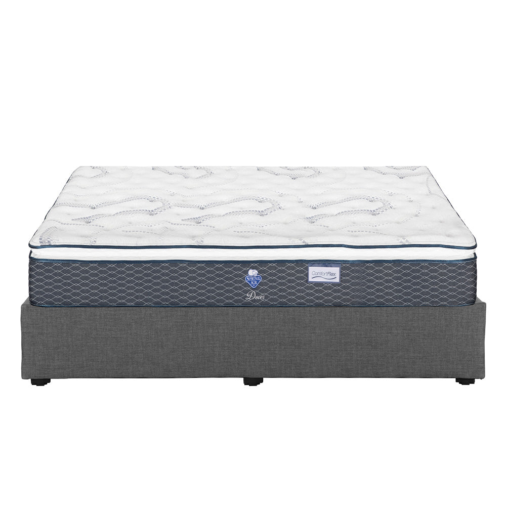 Colchón Spring Air Dover con Base Cama y Ropa de Cama
