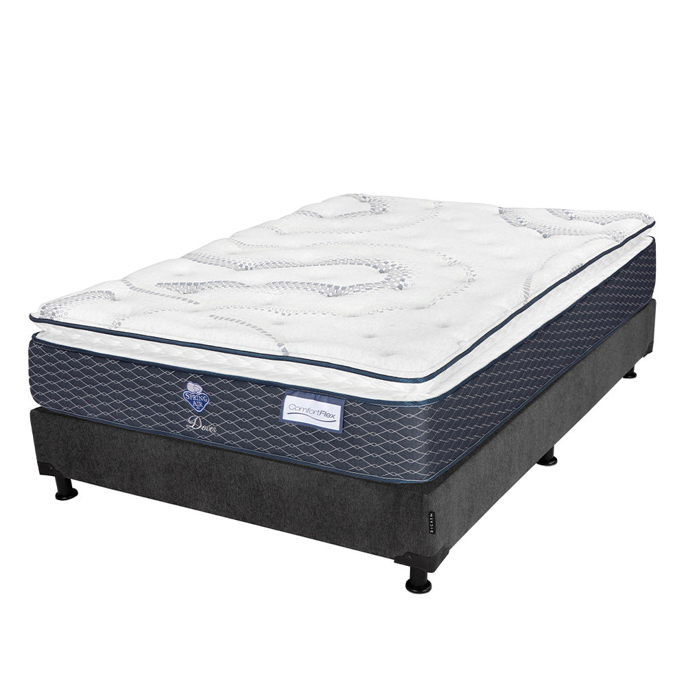 Colchón Spring Air Dover con Box con Ropa de Cama