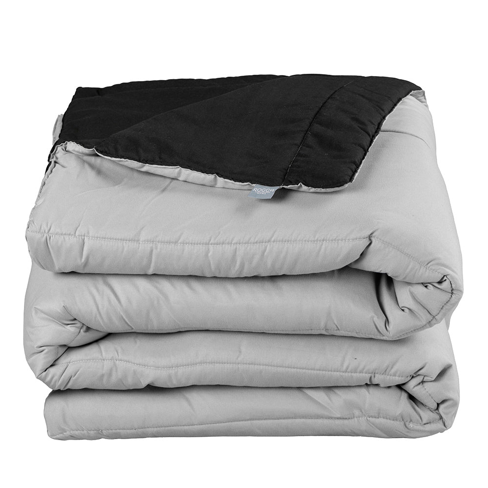 Edredón Rogga Negro-Gris Perla con Ropa de Cama