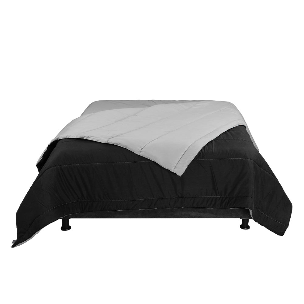 Edredón Rogga Negro-Gris Perla con Ropa de Cama