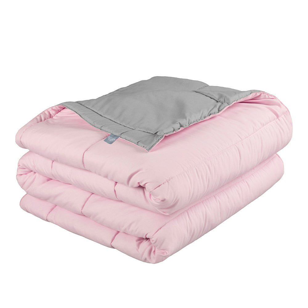 Edredón Rogga Rosa-Gris Perla con Ropa de Cama
