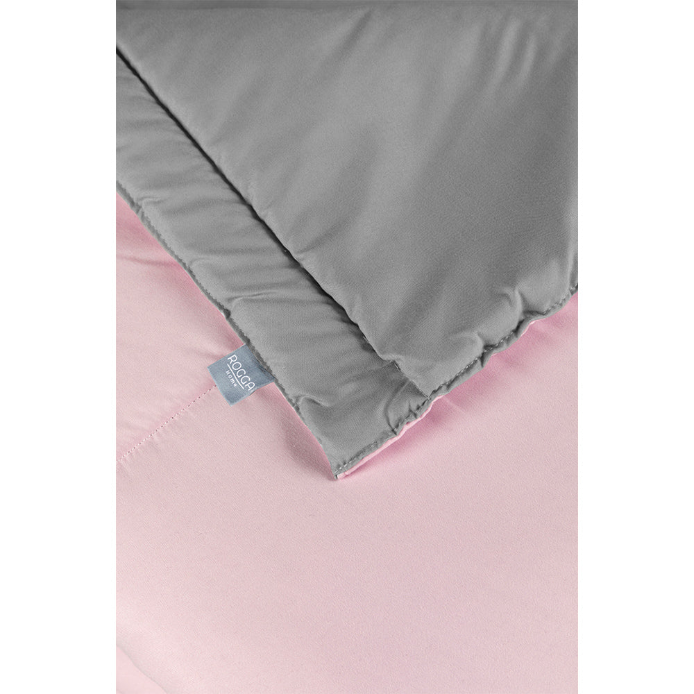 Edredón Rogga Rosa-Gris Perla con Ropa de Cama