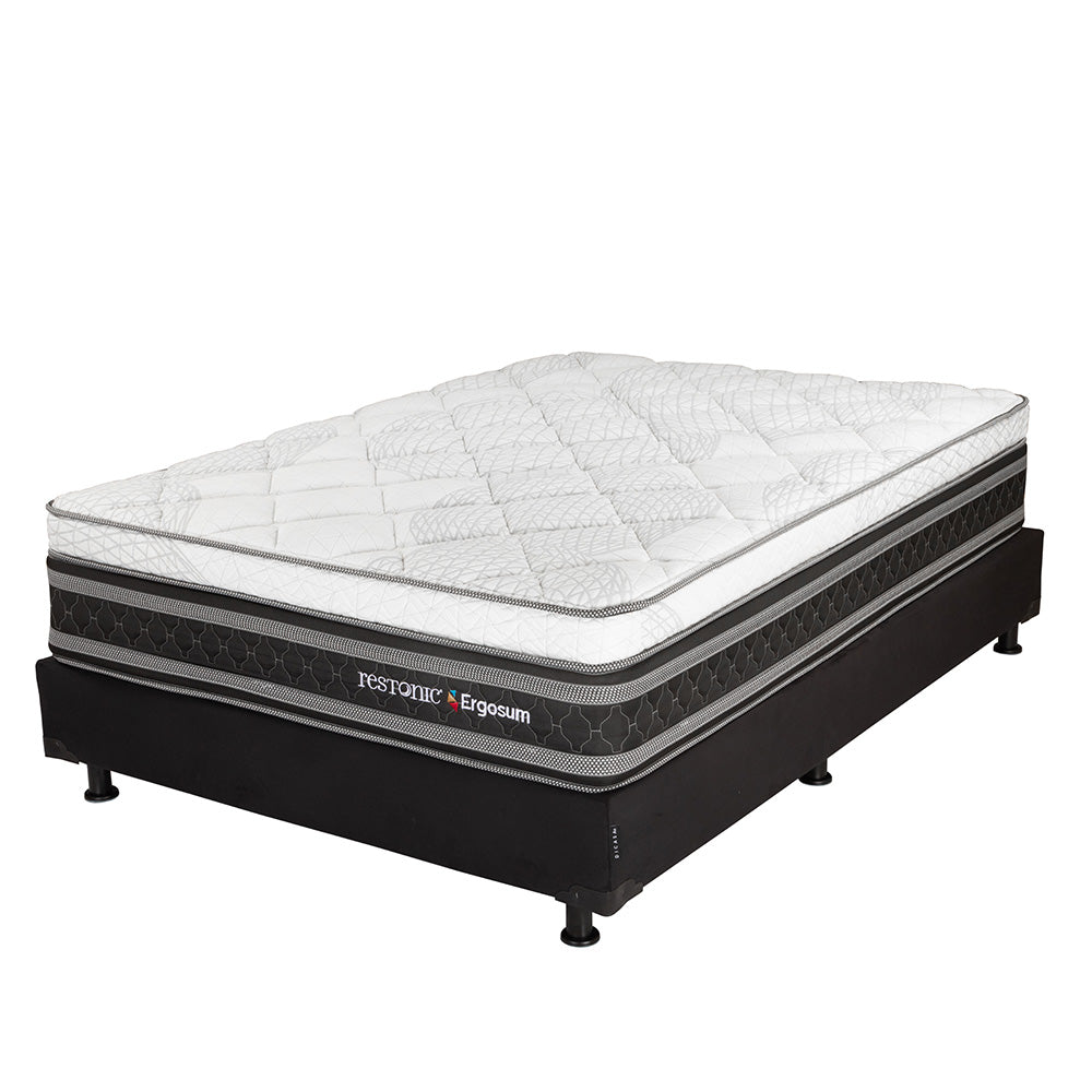 Colchón Restonic Ergosum Con Box Con Ropa de Cama