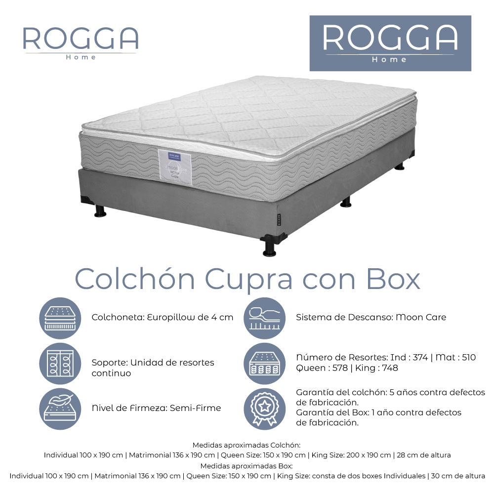 Colchón Restonic Cupra con Box con Ropa de Cama
