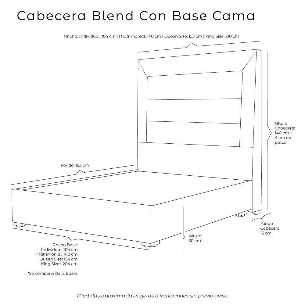 Cabecera Blend con Base Cama