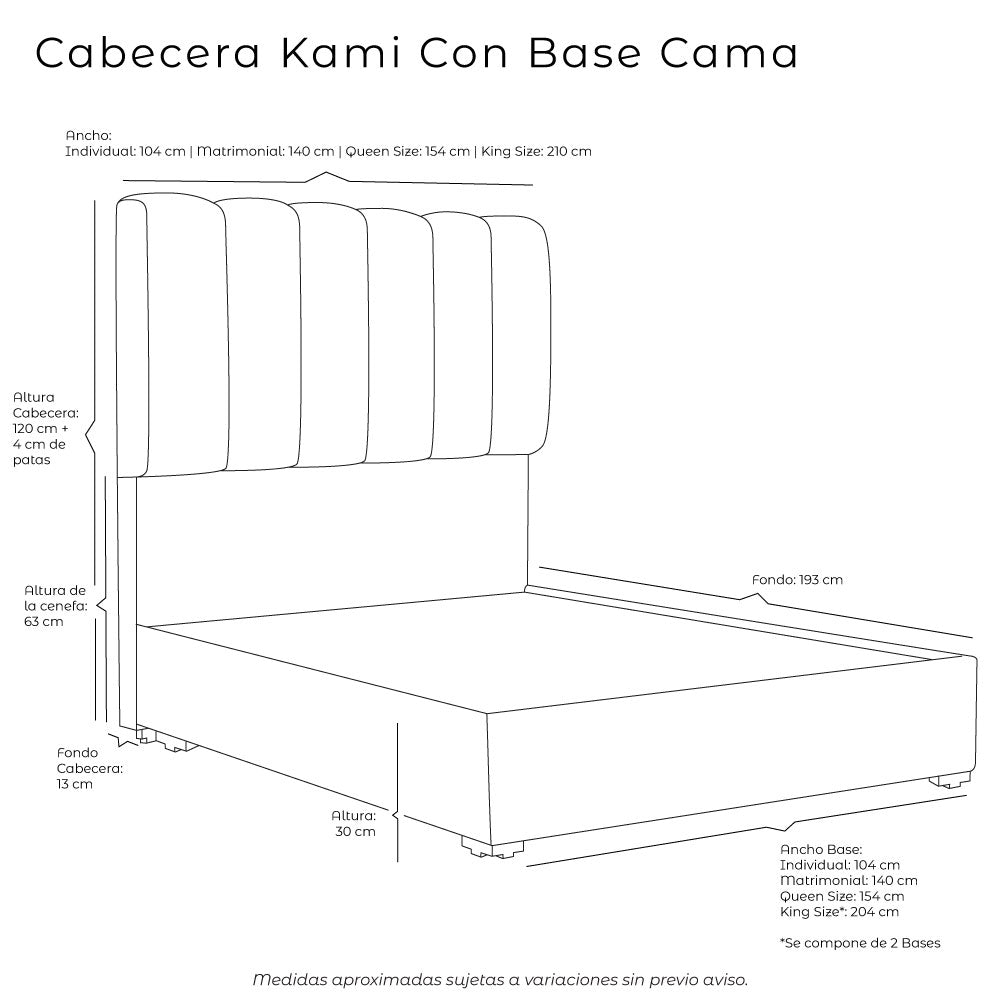 Cabecera Kami con Base Cama