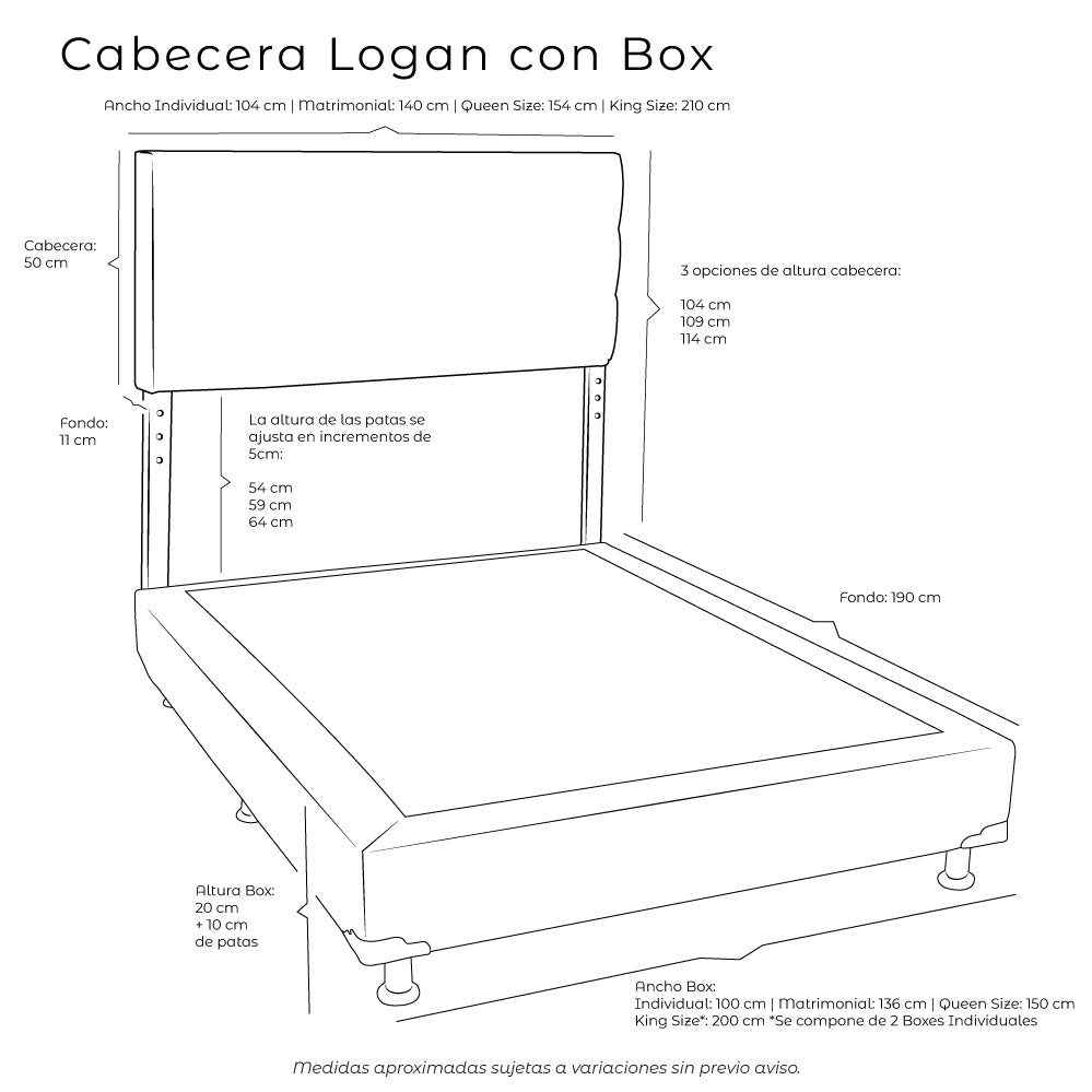 Cabecera Logan con Base Cama Slim