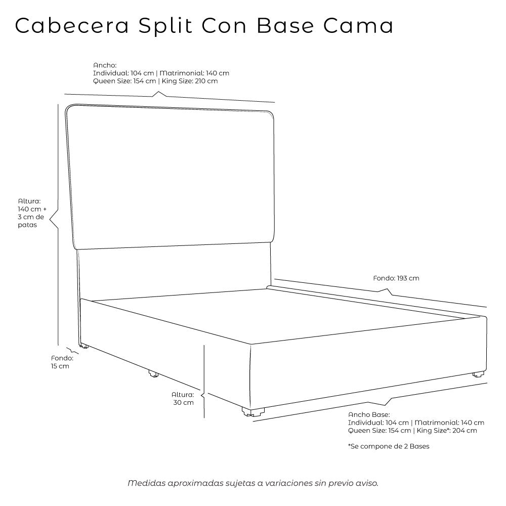 Cabecera Split con Base Cama