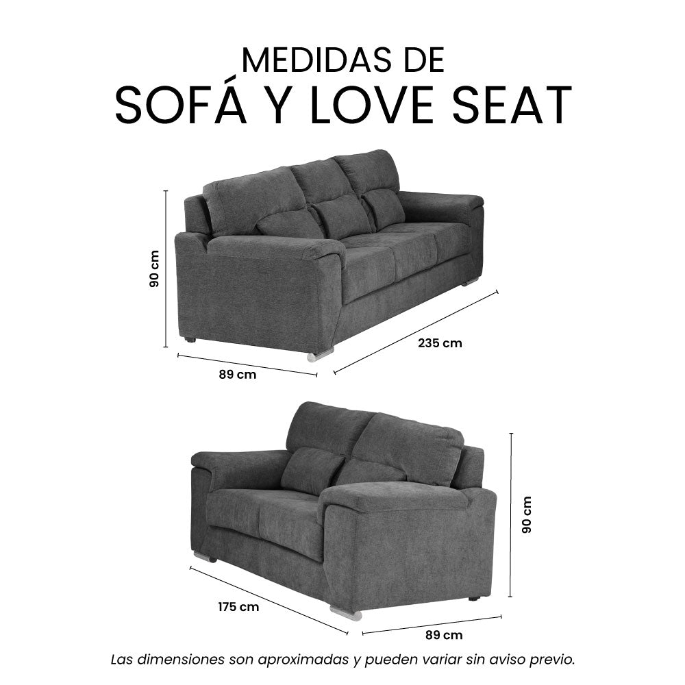 Sala Kaizen Con Sofá y Love Seat
